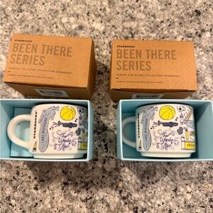 Starbucks Been There Series Ornaments with Yellow and Blue Accents